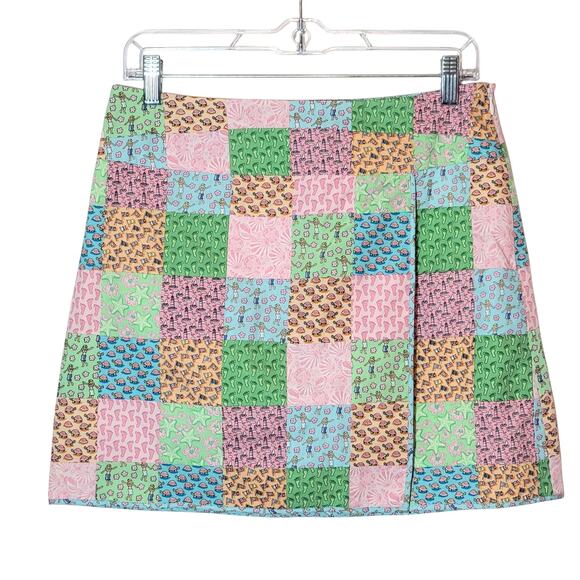 Vineyard Vines Patchwork Mini Skirt Multicolor Cotton Preppy Summer Size 4 NWT - Picture 1 of 10